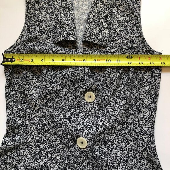 Rampage, Vintage, black & white, sleeveless, wrap, buttoned blouse, Size: 3? - Picture 6 of 8